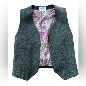 Vintage wool/linen vest with 100% silk lining from a Scottish luxury brand BRORA